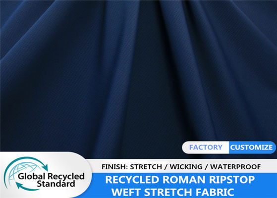 8020 ανακυκλωμένα πολυεστέρα υφάσματος Weft γρήγορα ξηρά εσώρουχα Ripstop τεντωμάτων ελαστικά που αλιεύουν το ύφασμα ένδυσης